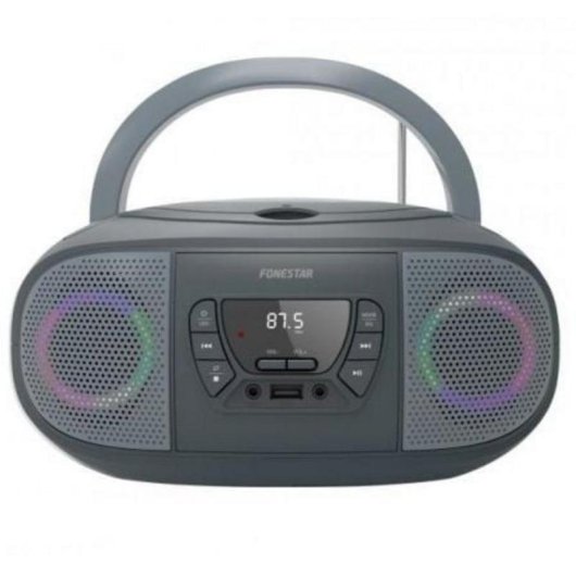 Radio CD Fonestar BOOM-GO-G 4W RMS USB FM Bluetooth AUX MP3 Portable Gris