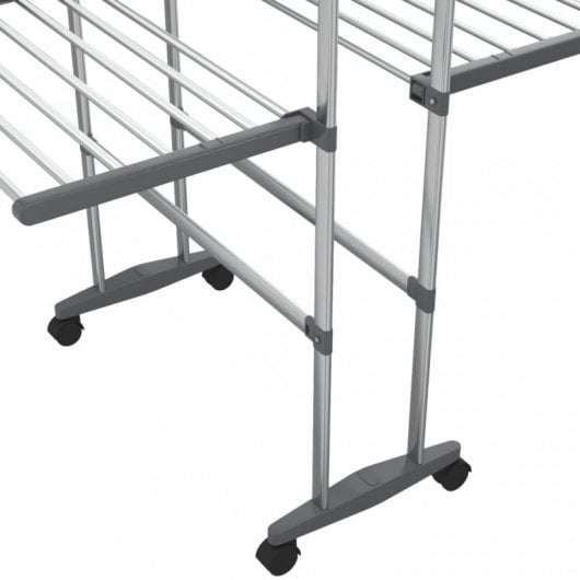 Prateleira de secagem vidaXL 3 camadas com rodas prata 60x70x166 cm