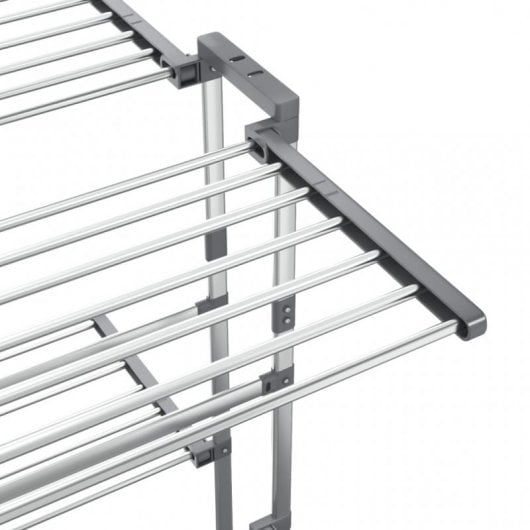 Vidaxl Corde à linge à 2 niveaux avec roulettes Argent 60x70x106 Cm
