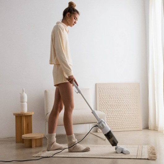 Newlux Aspirador Vertical Com Fio 800W Branco + Acessórios para Animais de Estimação
