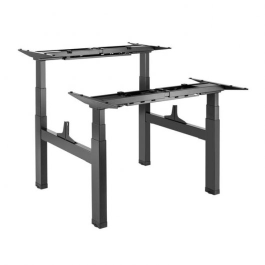 Kimex Base Doble de Escritorio Motorizado Elevable con Altura Ajustable 62-128cm Negro