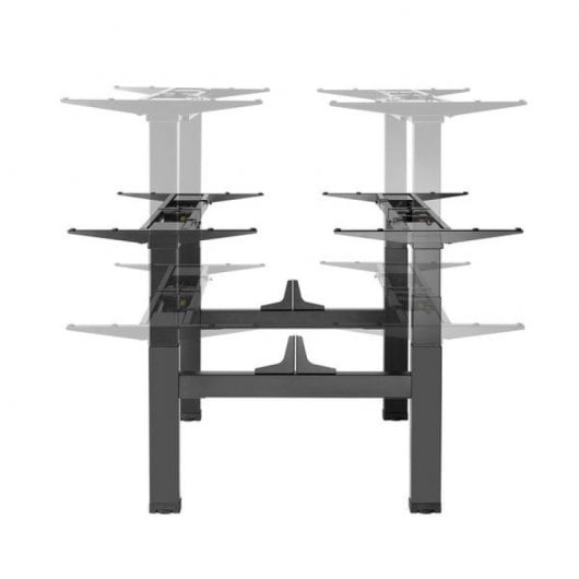 Scrivania doppia ergonomica motorizzata Kimex 150x75 cm Noce/Nero