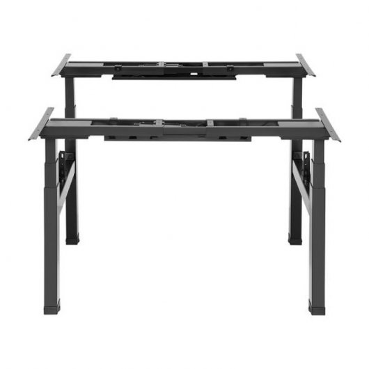 Bureau double ergonomique motorisé Kimex150x75cm Blanc/Noir
