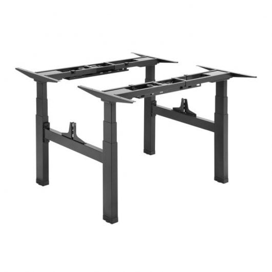 Scrivania doppia ergonomica motorizzata Kimex 120x75 cm Noce/Nero