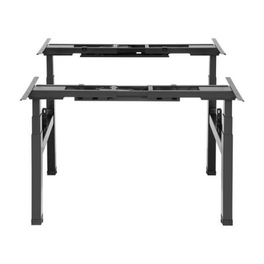 Scrivania doppia ergonomica motorizzata Kimex 120x75 cm Noce/Nero