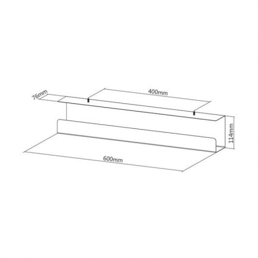 Kimex Passe-câble horizontal pour bureau 60 cm Noir