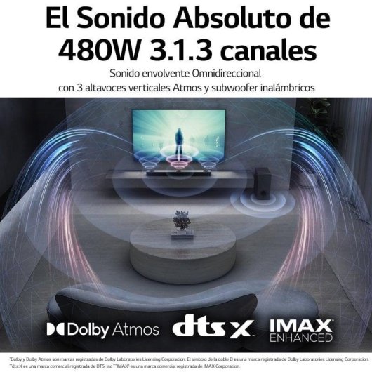 Barra de Som LG S80QY 3.1.3 480W Bluetooth WiFi Dolby Atmos