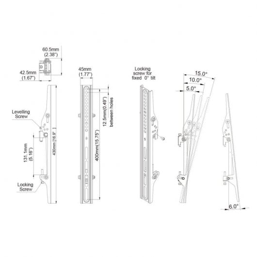 Supporto Da Pavimento Kimex Inclinabile/Girevole per TV 32"-75" VESA 600x400 Max 50Kg