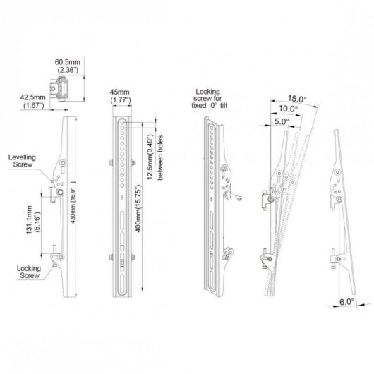 Supporto Da Pavimento/Soffitto Inclinabile/Girevole Kimex per TV 32''-75'' VESA 400x400 Max 30Kg