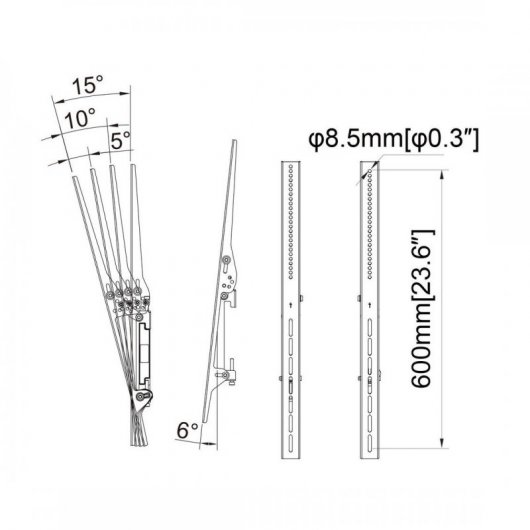 Kimex Supporto Da Pavimento/Soffitto Inclinabile per TV 55''-75'' VESA 400x600 Max 30Kg