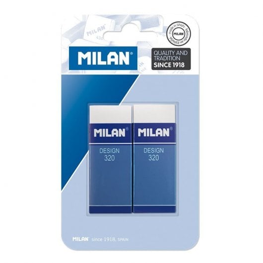 Milan Nata Design 320 Blíster 2 Gomas de Borrar con Funda Cartón