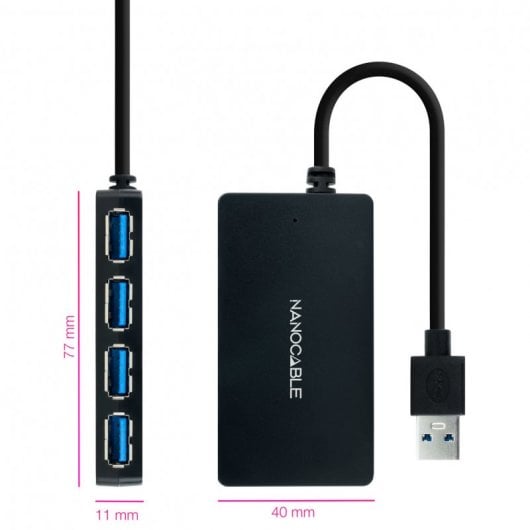 Nanocable 10.16.4403 Hub 4x USB 3.0 Negro