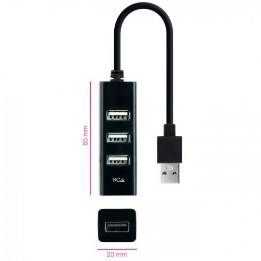 Nanocable 10.16.4404 Hub 4x USB 2.0 Negro