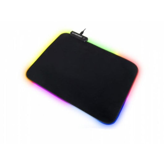 Alfombrilla para ratón Northix Gaming RGB negra con base antideslizante 35 x 25 cm