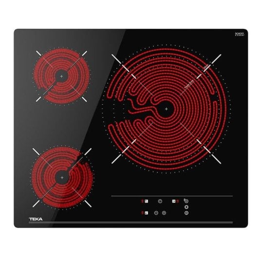 Placa vitrocerâmica Teka TBC63632TTCBK 3 zonas 60 cm preta Booster