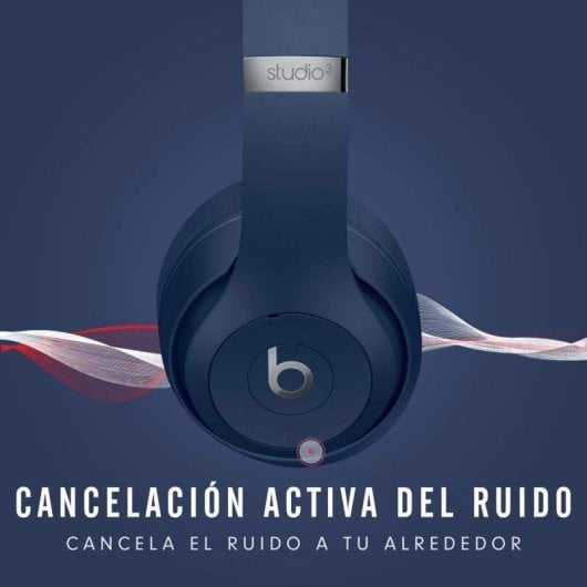 Auriculares Beats Studio 3 inalámbricos Bluetooth con Cancelación de Ruido, micrófono y controles integrados Azul