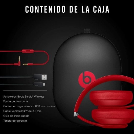 Cuffie Bluetooth pieghevoli Beats Studio 3 rosse