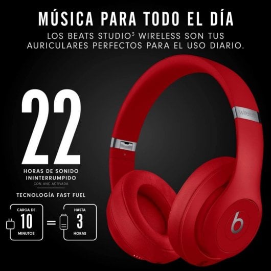 Cuffie Bluetooth pieghevoli Beats Studio 3 rosse