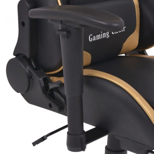 VidaXL Racing Silla Gaming con Reposapiés Dorada