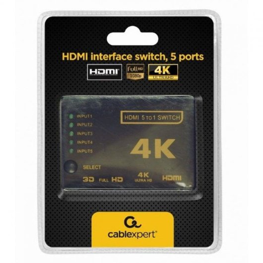 Switch HDMI 6 Porte 4K Gembird DSW-HDMI-53 con Telecomando