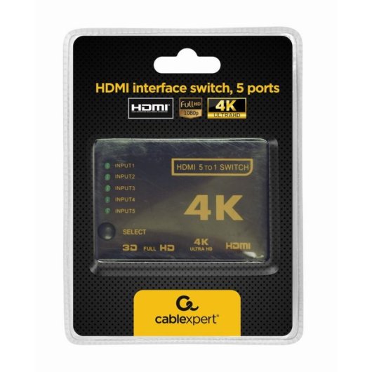 Switch HDMI 6 Porte 4K Gembird DSW-HDMI-53 con Telecomando