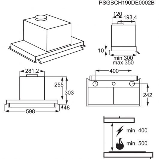 Electrolux EFP126X Campana Integrable 60cm C Acero inoxidable