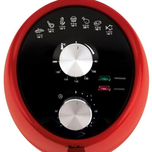 Friteuse sans Huile Jata JEFR1222 2L 1000W Rouge et Noir
