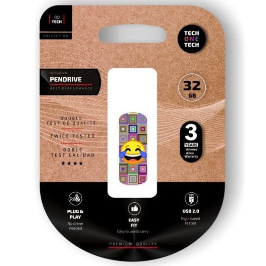Memoria USB Tech One Tech TEC4403-32 32 GB USB 2.0 multicolor con llavero