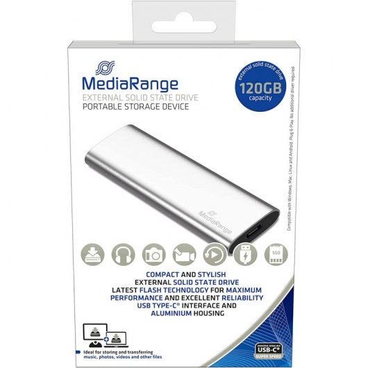 Mediarange MR1100 SSD da 120 GB M.2 SATA 3 NVMe USB-C