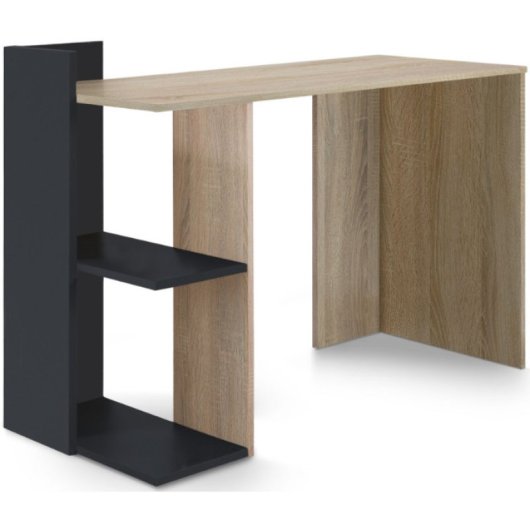 Home Heavenly Tokio Mesa de Escritorio con 2 Estantes 120x50x86cm Negro/Roble