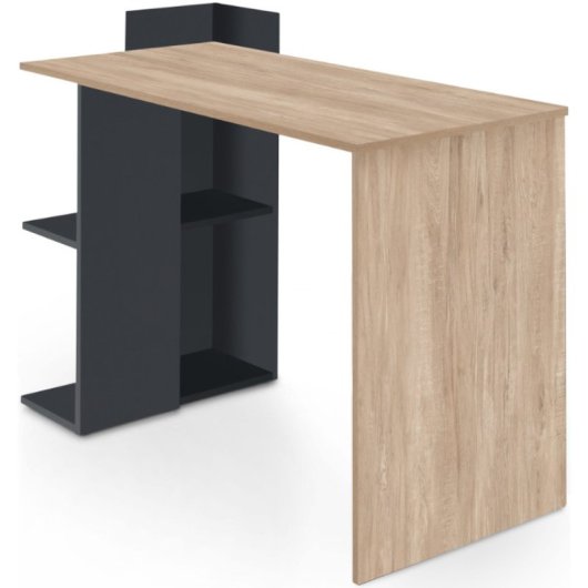 Home Heavenly Tokio Mesa de Escritorio con 2 Estantes 120x50x86cm Negro/Roble