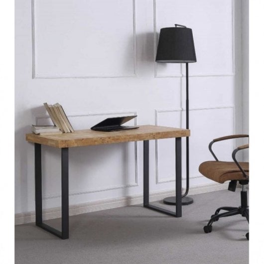Home Heavenly Darek Mesa de Estudio Industrial 120x60x73cm Roble/Negro
