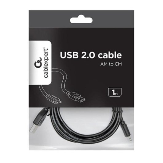 Cable USB Gembird CC-USB2-AMCM-1M 1m USB 2.0 A macho a C macho Negro chapado oro