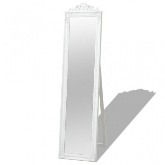 Vidaxl Espejo De Pie De Estilo Barroco Blanco 160x40 Cm