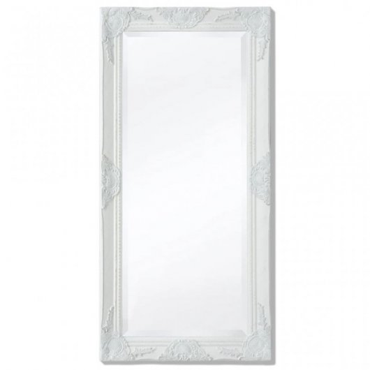 Vidaxl Espejo De Pared Estilo Barroco Blanco 100x50 Cm