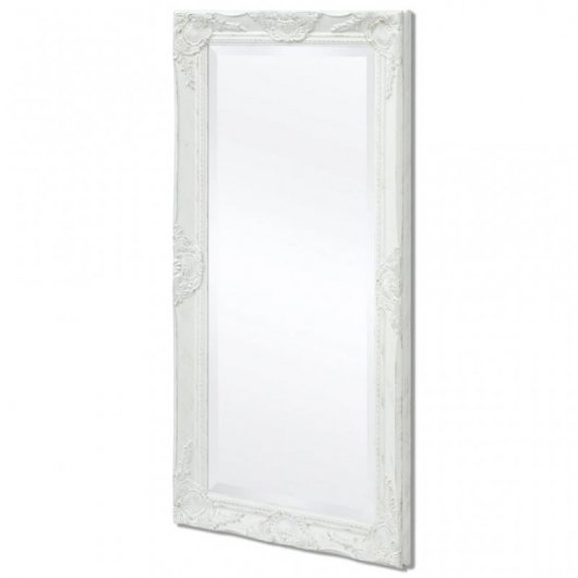 Vidaxl Espejo De Pared Estilo Barroco Blanco 100x50 Cm
