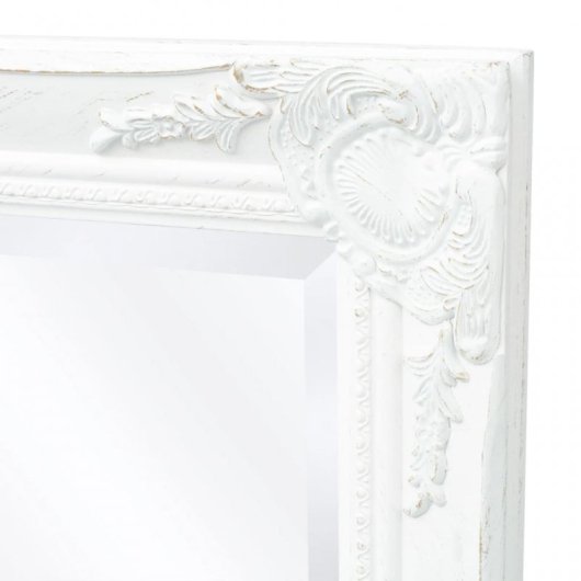 Vidaxl Espejo De Pared Estilo Barroco Blanco 100x50 Cm