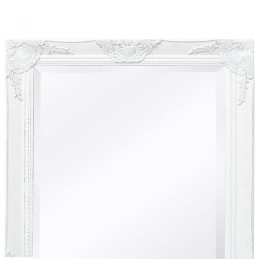 Vidaxl Espejo De Pared Estilo Barroco Blanco 100x50 Cm
