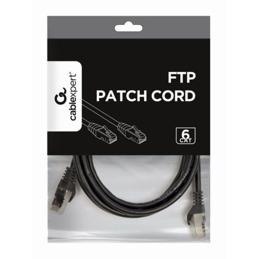 Cabo de Rede RJ-45 Cat 6 UTP 2m Negro Gembird