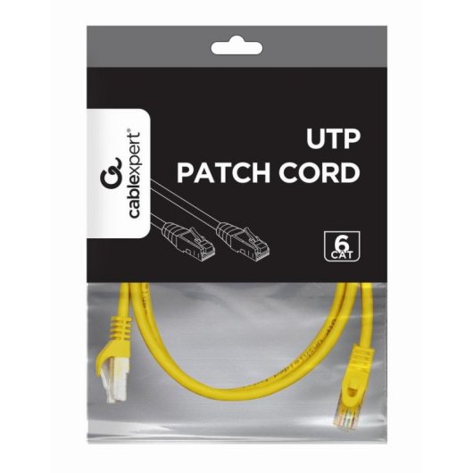 Cavo di rete Gembird PP6U-0.5M Cat6 UTP 0,5 m giallo con connettori RJ-45
