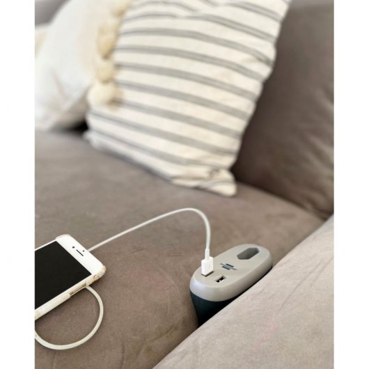 Multipresa Brennenstuhl per l'applicazione tra mobili con 1 presa europea + 2xUSB Antracite/Grigio