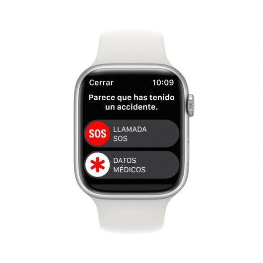 Apple Watch Series 8 GPS 45mm Cassa in Alluminio color Argento con Cinturino Sport Band Bianco - Regular