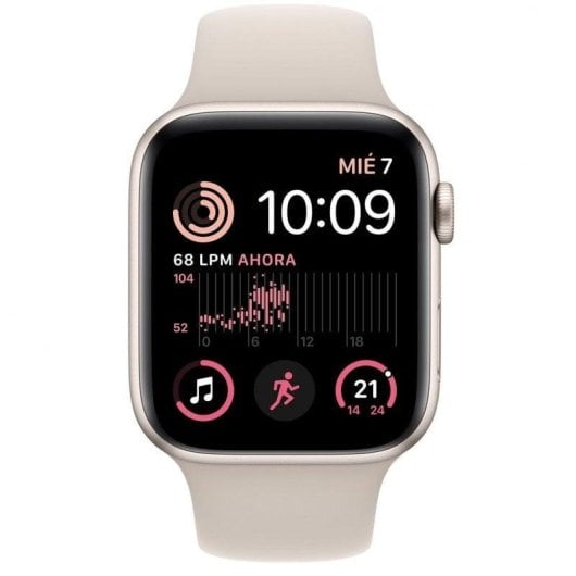 Apple Watch SE GPS 44mm Retina OLED Aluminium Starlight Beige Wasserdicht Herzfrequenz SOS