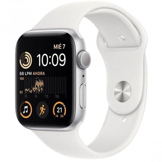 Apple Watch SE GPS 44mm Retina OLED Argento Cinturino Sport Bianco Resistenza all’Acqua