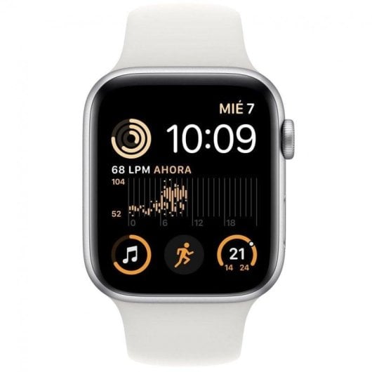 Apple Watch SE GPS 44mm Retina OLED Argento Cinturino Sport Bianco Resistenza all’Acqua