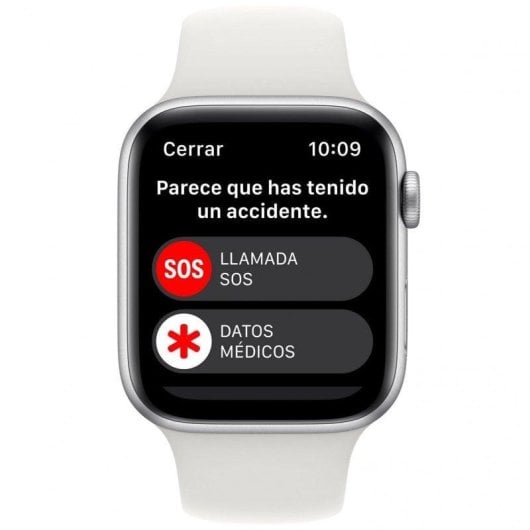 Apple Watch SE GPS 44mm Retina OLED Argento Cinturino Sport Bianco Resistenza all’Acqua