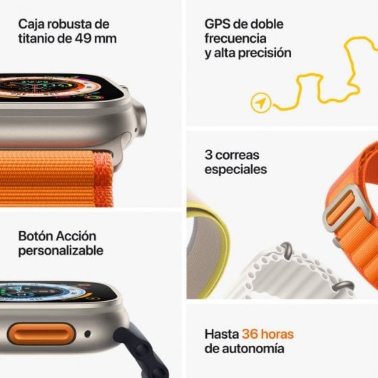 Apple Watch Ultra GPS + Cellular, 49mm Cassa in Titanio with Mezzanotte Ocean Band