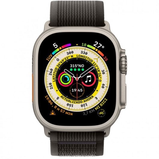 Apple Watch Ultra LTE Titanio con Correa Trail Loop S/M Negra/Gris