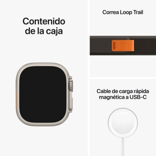 Apple Watch Ultra LTE Titanio con Correa Trail Loop S/M Negra/Gris