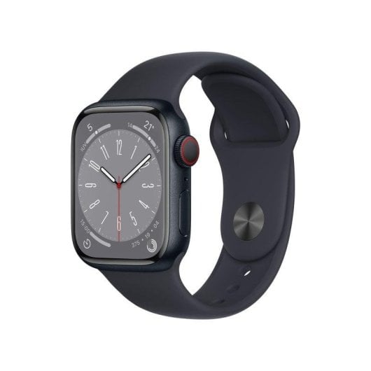Apple Watch Series 8 GPS + Cellular 41mm Retina OLED Minuit M SpO2 Pulsomètre Sommeil Étanche 50m